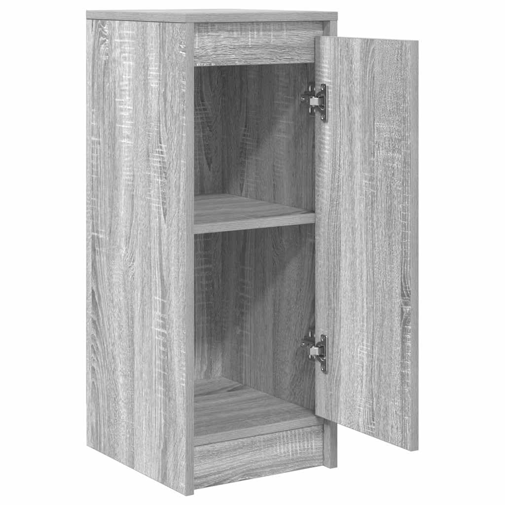 Kredens Sonoma szary, 29,5 x 34 x 76 cm, materiał drewnopochodny, wytrzymała szafka do przechowywania, do sypialni, łazienki, biura, uniwersalna komoda z drzwiami, trwałe meble