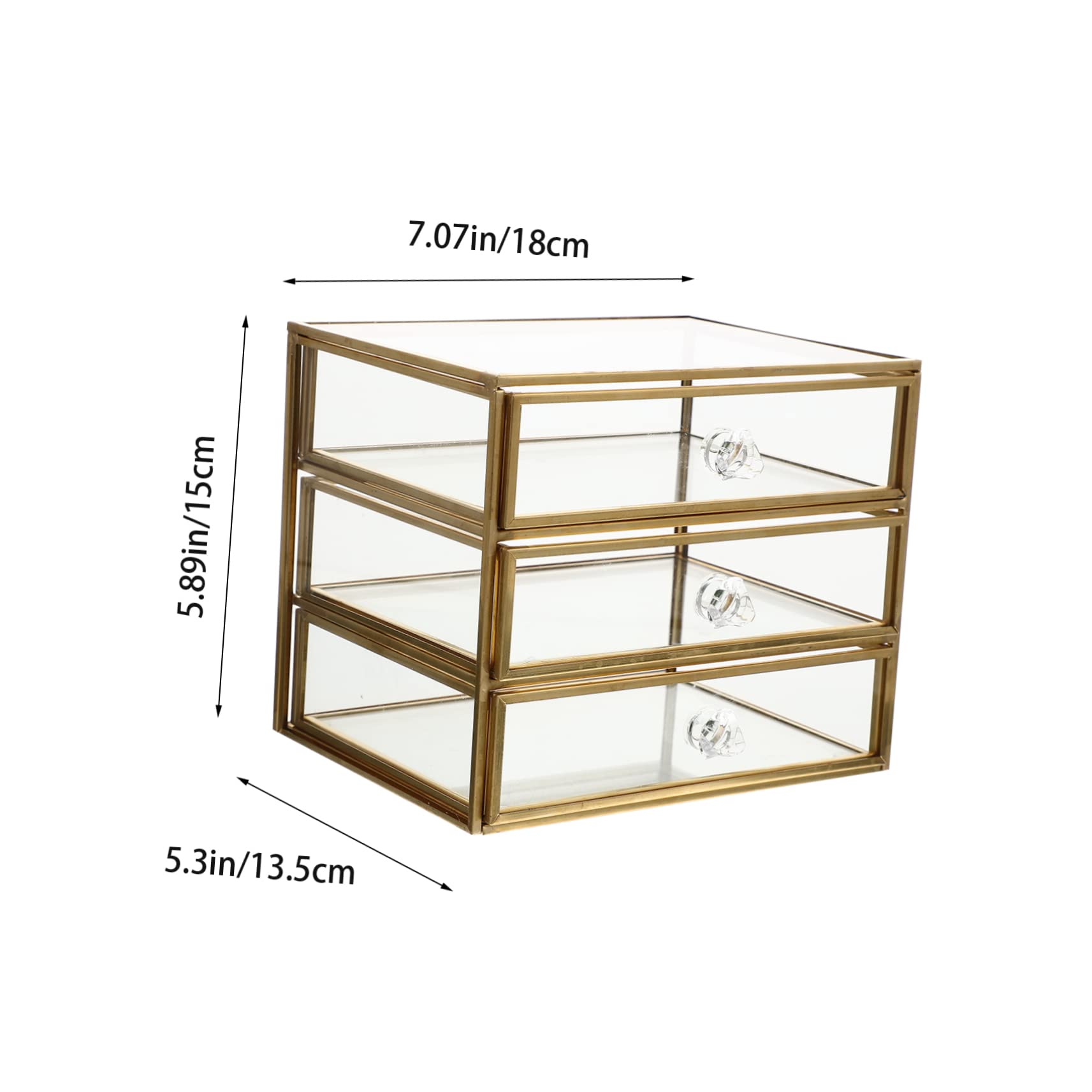 Organizer Biurko z Szufladami Przezroczysty Pojemnik Biżuterię i Kosmetyki Wielowarstwowy Elegancki Design Idealny Do Sypialni Lub Biura