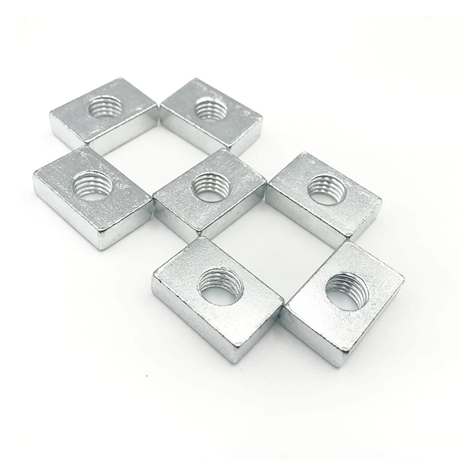 Tuercas rectangulares de acero inoxidable, Tuercas rectangulares M3-M8, 10/50 unidades, acero al carbono galvanizado, perfil de aluminio, accesorio(50pcs,M6x20x13x4)