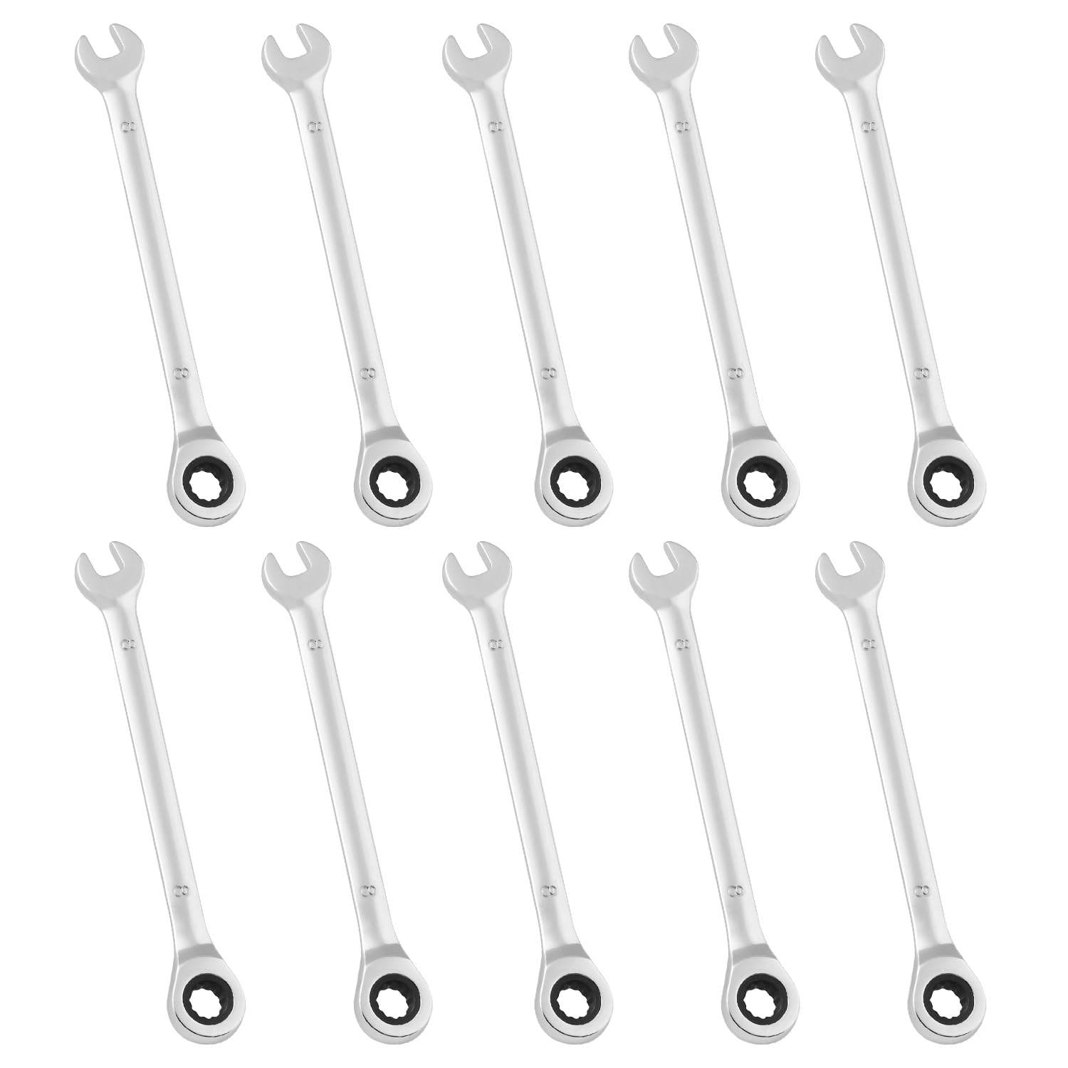 Juego de 10 llaves de carraca de 8 mm, llaves combinadas para mecánicos y entusiastas del bricolaje, métricas, 72 dientes, doble propósito