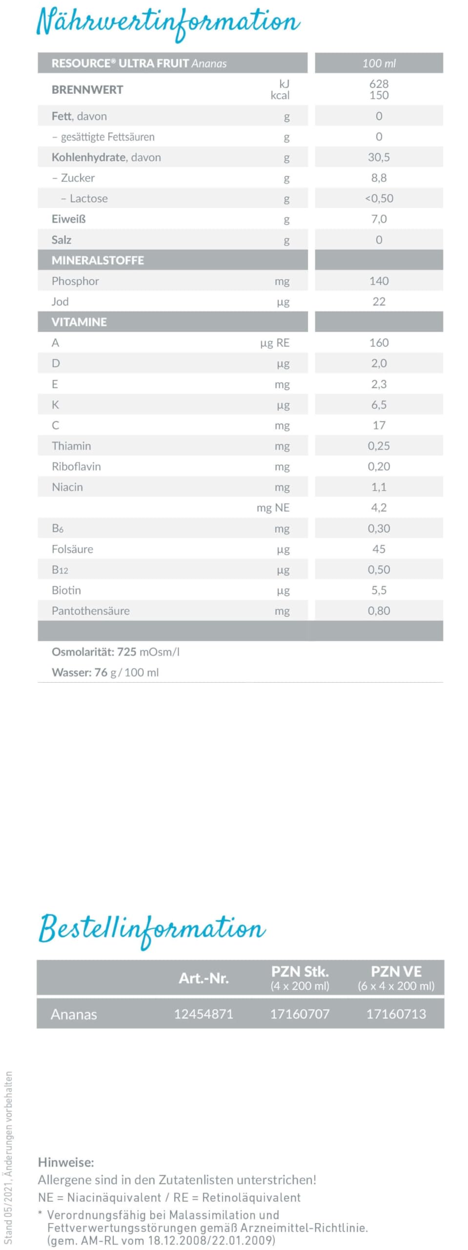 Resource Ultra Fruit 24 x 200 ml (Mischkarton (Mix))