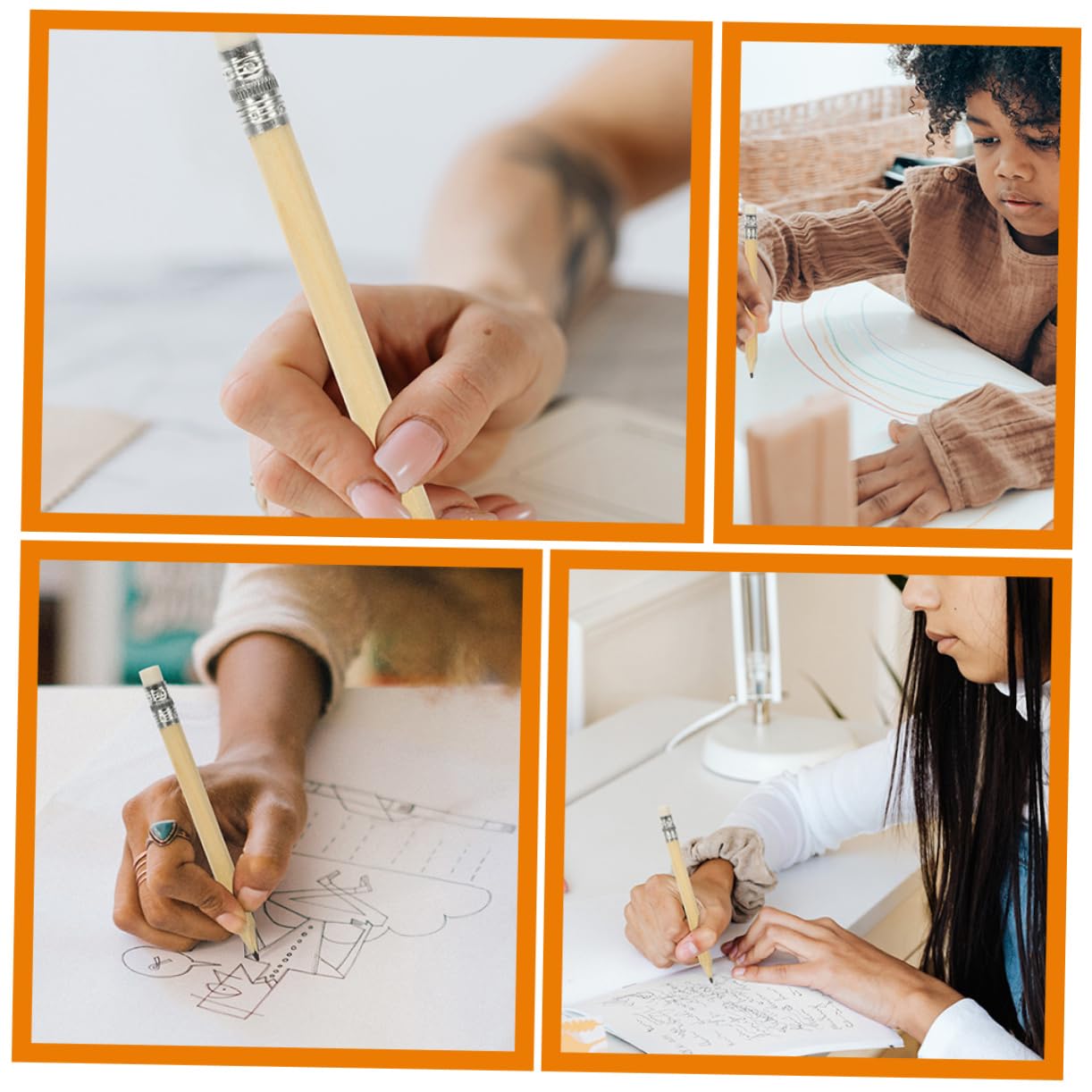 HOMSFOU 5 Sätze Runder Bleistift Schreibbleistifte Halber Bleistift Kurzer Zeichenbleistift Kleine Kurze Bleistifte Radierbare Kurze Bleistifte Golfbleistifte Graphitstifte 100 Stück * 5