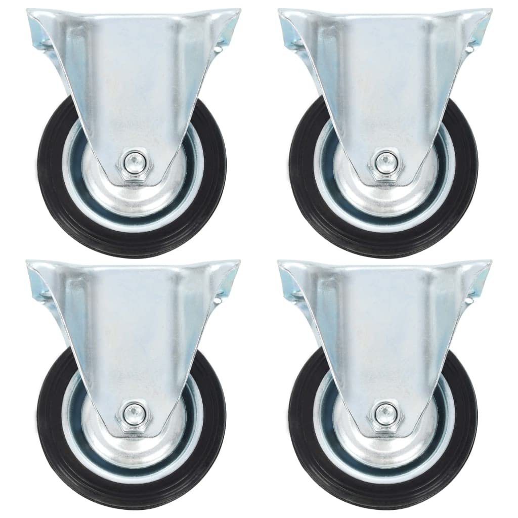 vidaXL 16x Bockrollen Transportrollen Möbelrollen Schwerlastrollen Laufrollen Rollen Möbelrolle Bockrolle Laufrolle Industrierolle 75mm Gummi Eisen