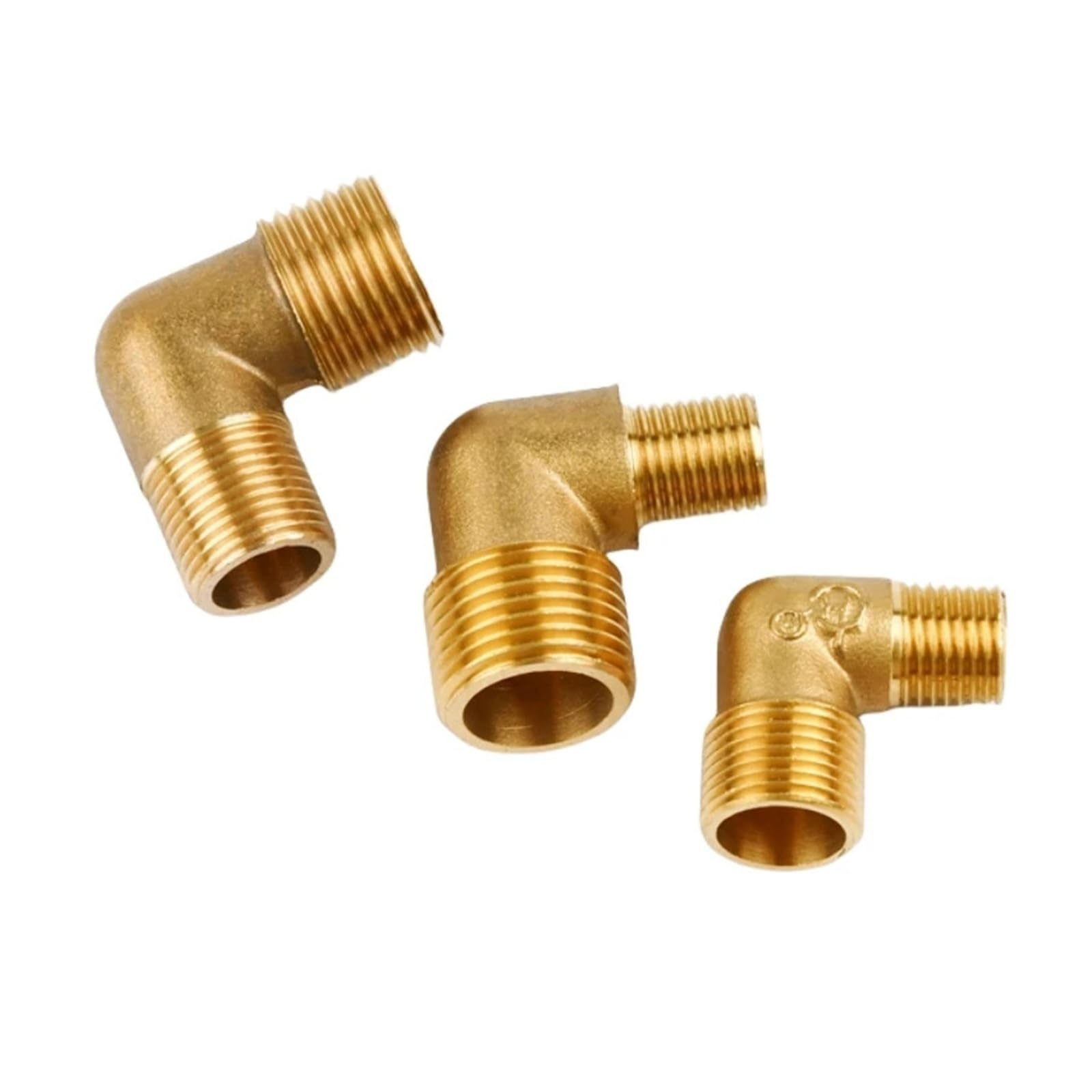 1/8 1/4 3/8 1/2 3/4 1 Raccordo a gomito filettato maschio in ottone Raccordo a gomito in ottone a 90 gradi Raccordo for tubo Accoppiatore for acqua e carburante Rame(3I4 Inch,3 Pieces)