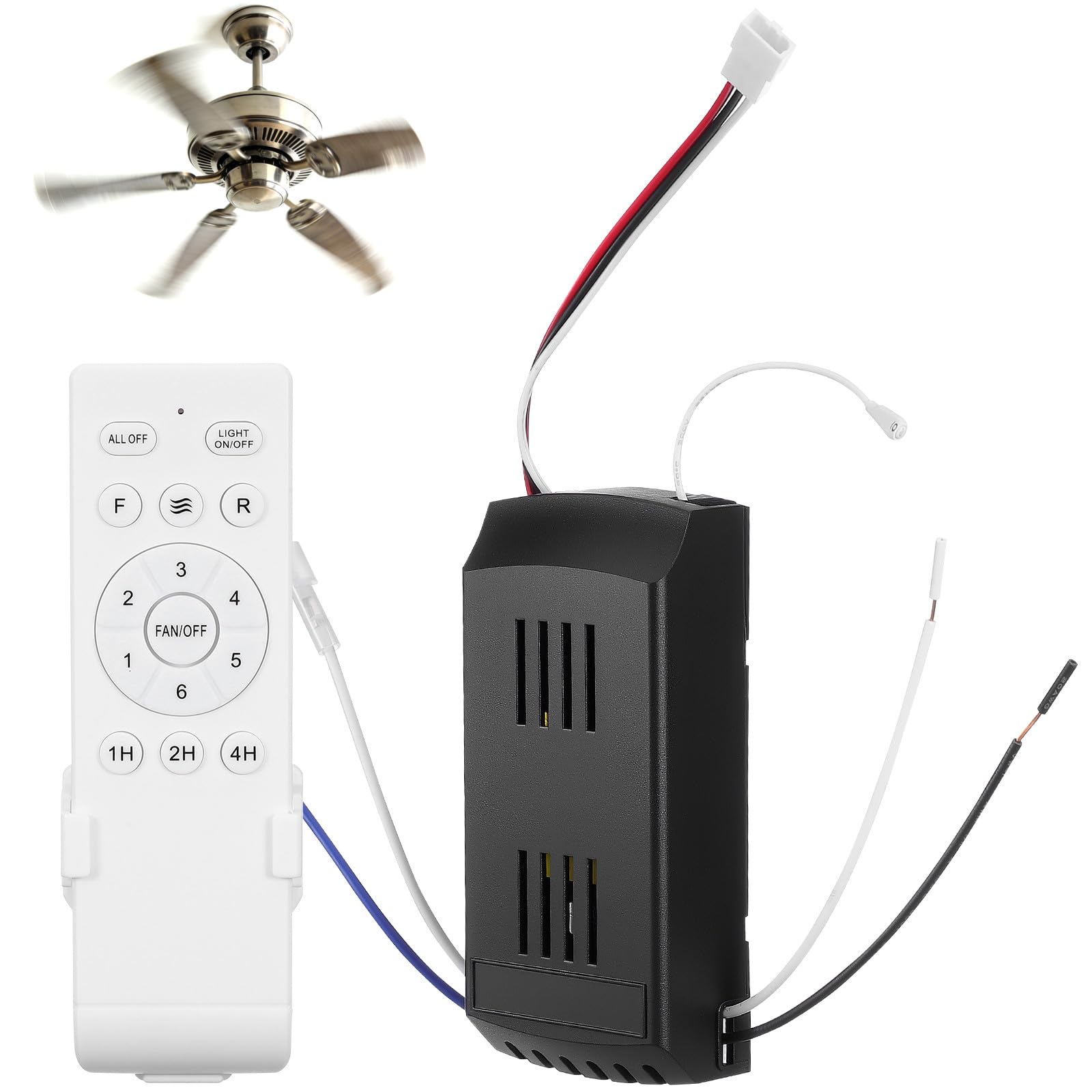 SHINEOFI Universal Ceiling Fan Remote Control Kit Variable Speed Motor Controller Set with Dc Motor Wireless Remote Control for Home Office Fan Lights Use