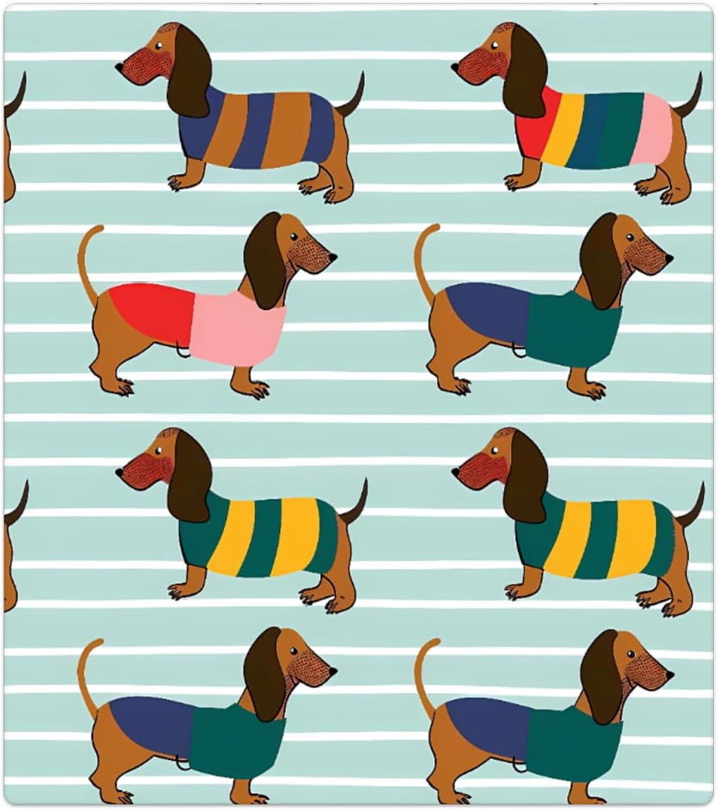 Dishwasher Magnet Cover Colorful Dachshund Dog Stripes Reusable Dishwasher Magnetic Cover Sticker Decorative Dish Washer Door Cover Panel for Home Kitcen Appliance