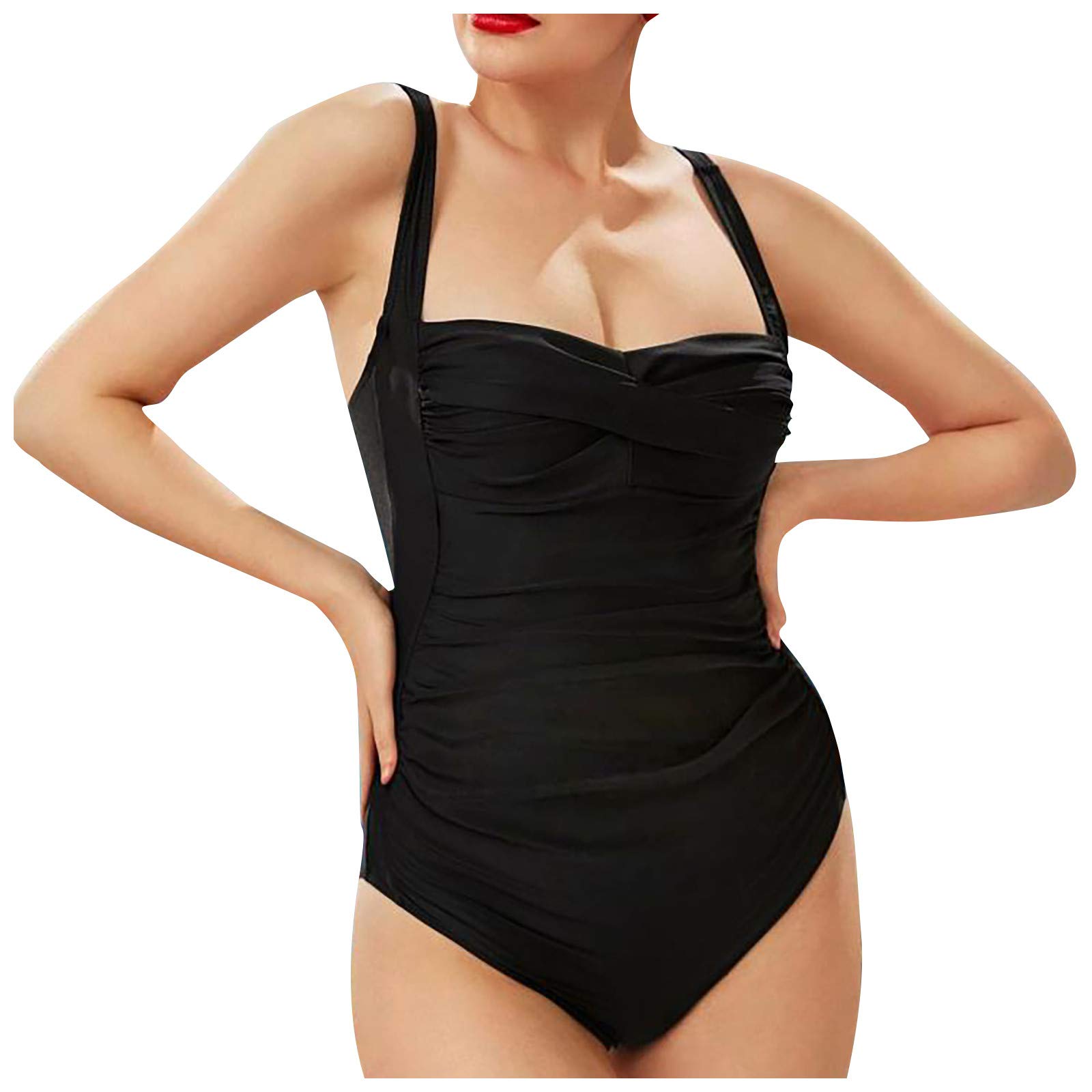1Pcs Women Sling Stripe printing High Waiste Swimwear for Women Tummy Control V Neck Cover Ups for Women Plus Size Swimsuits for Pregnant Women Sexy Bikini Strappy Bandage Suits