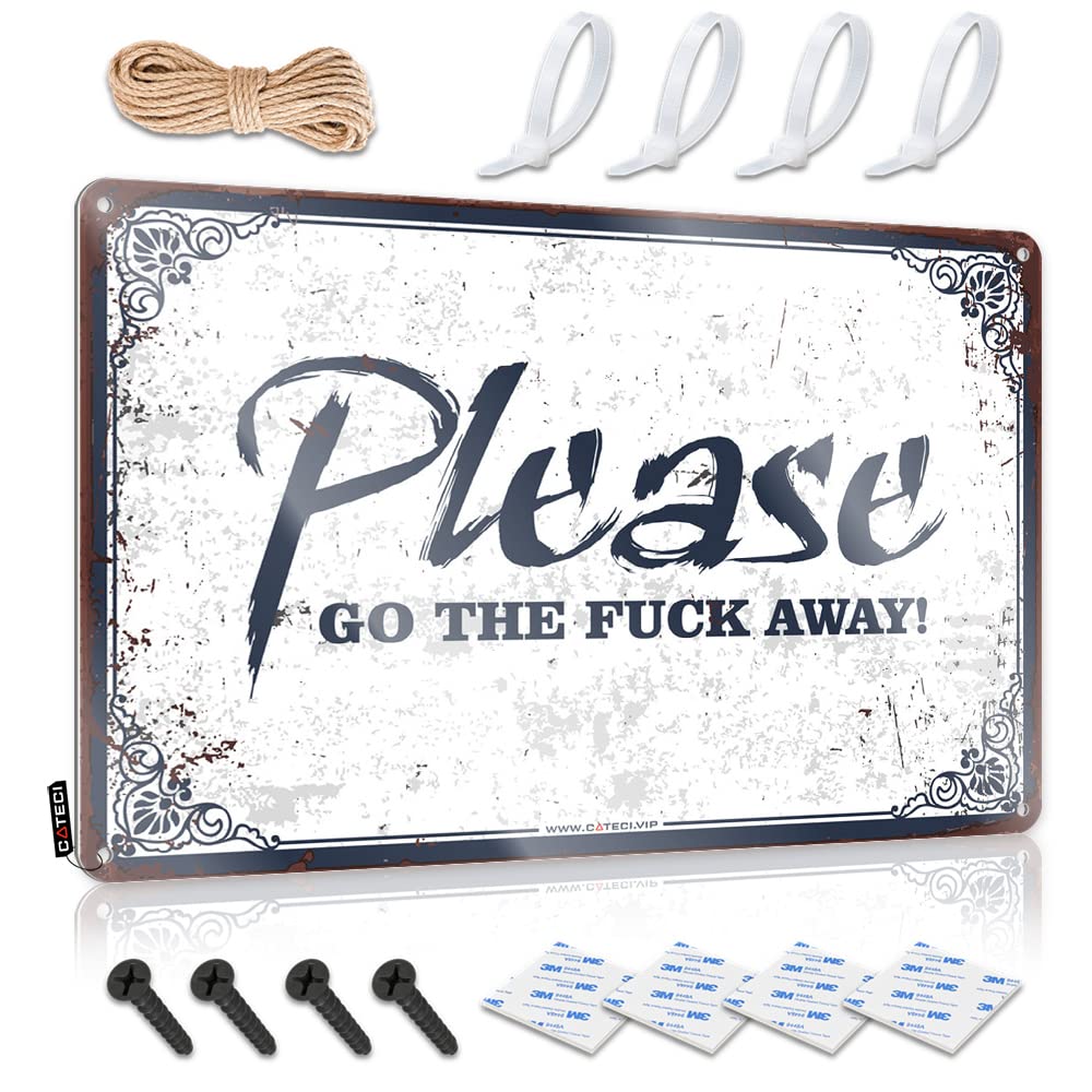 STWNVOITV Bar Sign Metal Please Go The f-k Away Sign Tin Signs For Bar Tin Signs For Bar(30X40CM)