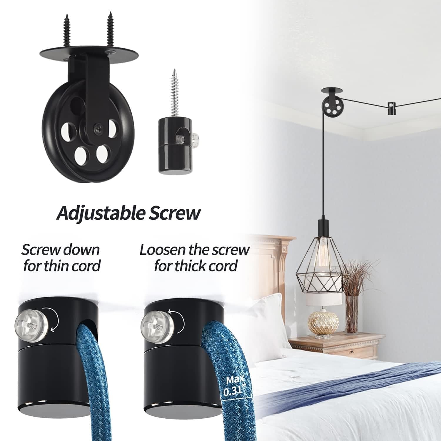 Snapklik.com : Adcyssnd Upgraded Pulley Set, 2.75 Black Wheels