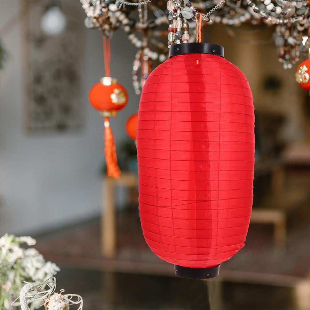 ABOOFAN 4Pcs Japanese Lantern Silk Lantern Foldable Hanging Lamp for Birthday Home Festival Party Decoration DIY Crafts