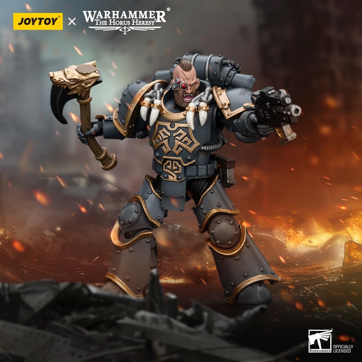 JOYTOY Warhammer 30K Space Wolves Grey Slayer Pack Grey Slayer 2, 1:18 Scale Action Figure Mecha Joy Toy Collection Model 4.7 inch