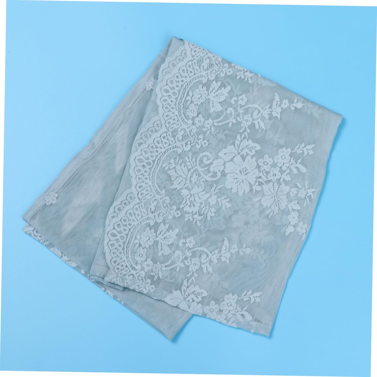 IMIKEYA 3pièces Petit Voilage Dentelle Bleue pour Fenêtre Et Cuisine Rideau Court Tulle Pratique Et Élégant