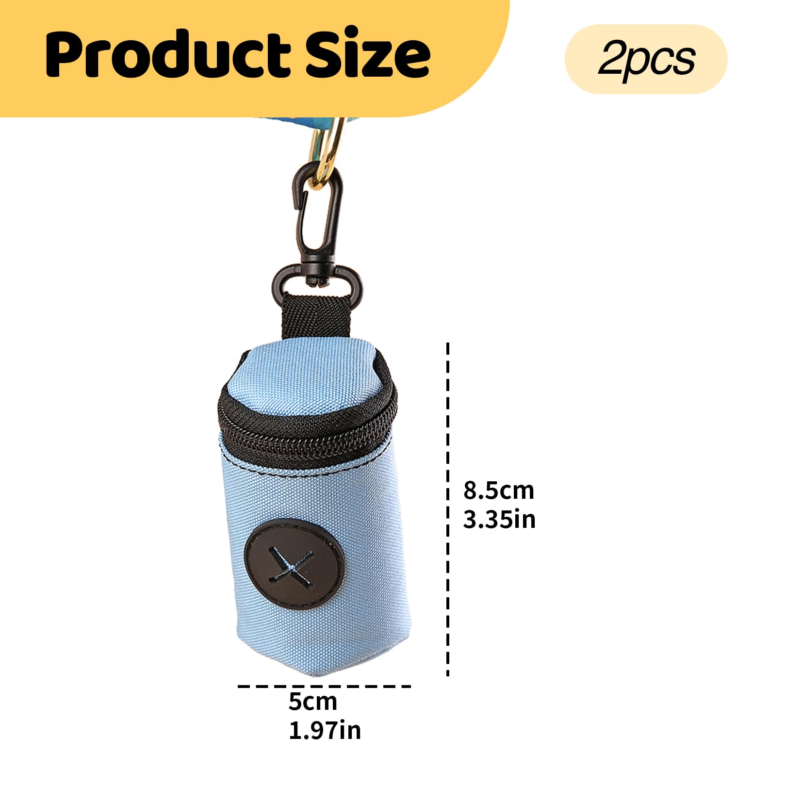 2 pcs Dog Poop Bag Holders,Dogs Poo Bags Organiser,Comfortable and Durable Poops Dispenser,Mini Canine Garbage Waste Storage Holder,for Pet Walking,Hiking,Camping,Travelling (Blue+Pink) - Image 2