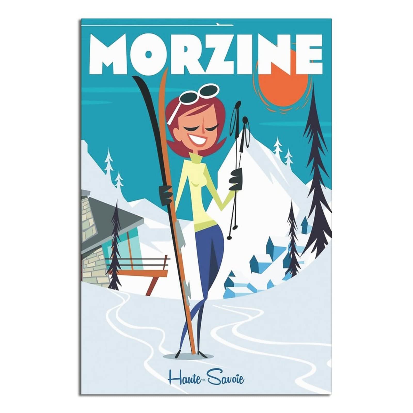 NMNM Morzine Haute-Savoie Ski Vintage Travel Poster Canvas Art Wall Decor Poster Picture Print Painting Posters Gift 8x12inchs(20x30cm)