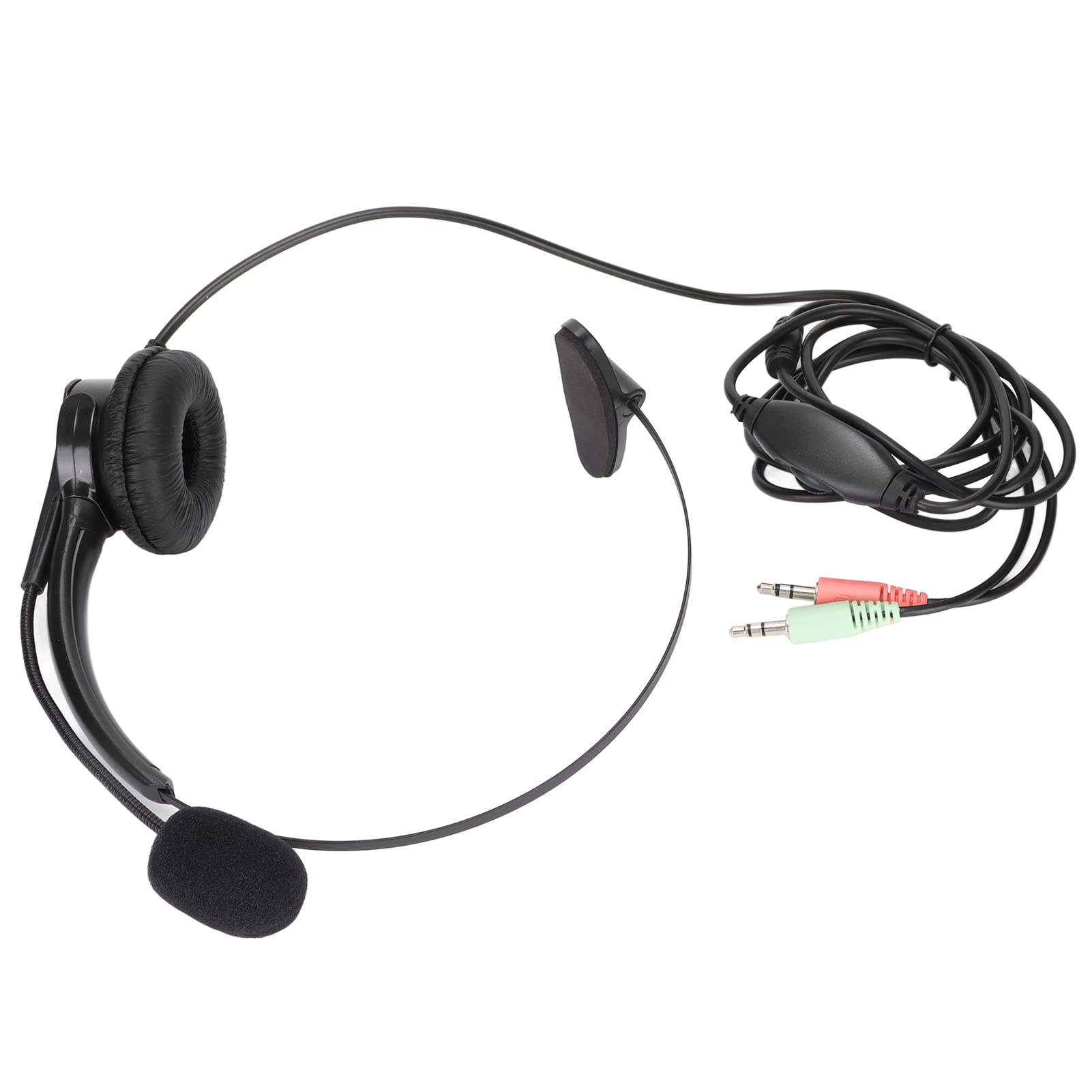 YedaHcy Call Center Headphone 3.5mm Noise Cancelling Volume Single Sided Headset with Microphone for PC Business Customer Service