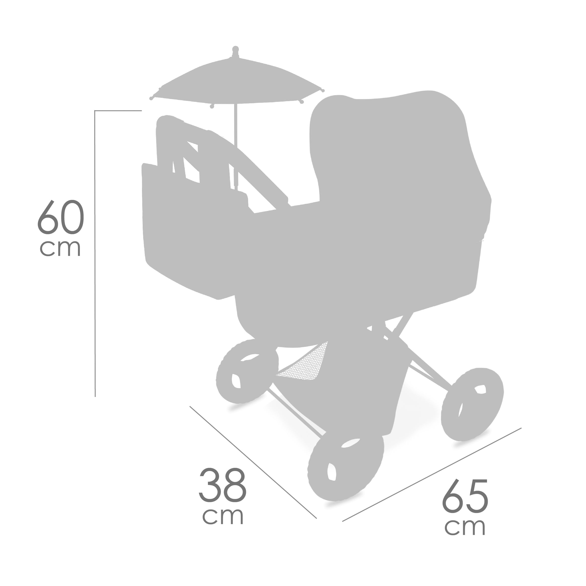Carro de Muñecas Verona Plegable con Sombrilla DeCuevas 85078