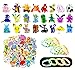 K1C Set di Giocattoli 136 Pezzi, Giocattoli Mini Figure 24 Pezzi, Braccialetti in Silicone Luminosi 12 Pezzi, Adesivi 100 Pezzi per Bambini, Giocattoli, Articoli per Feste, Accessori per Feste.