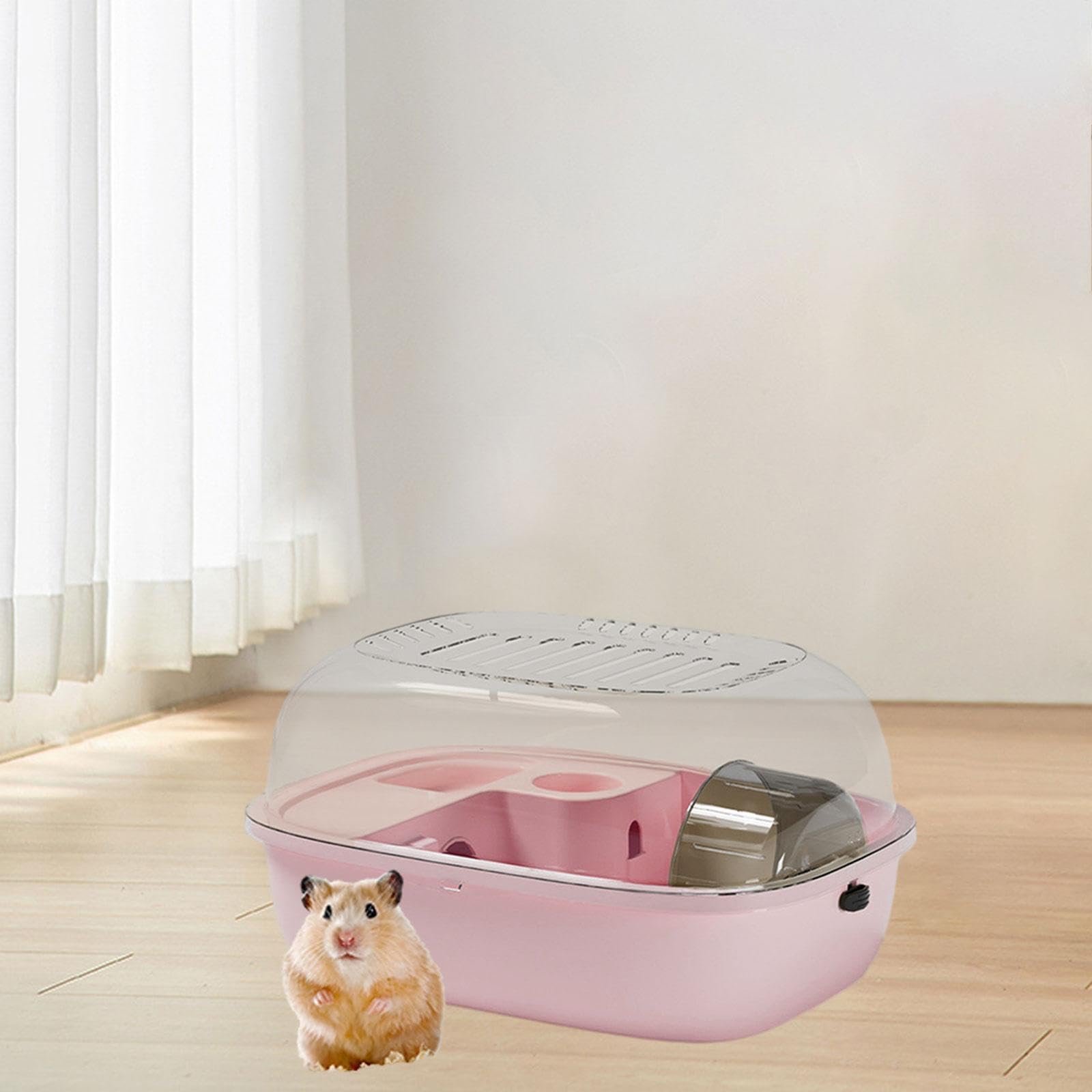 Amazon | Leefasy ハムスターケージ 小動物用ケージ 透明 回し車付き 