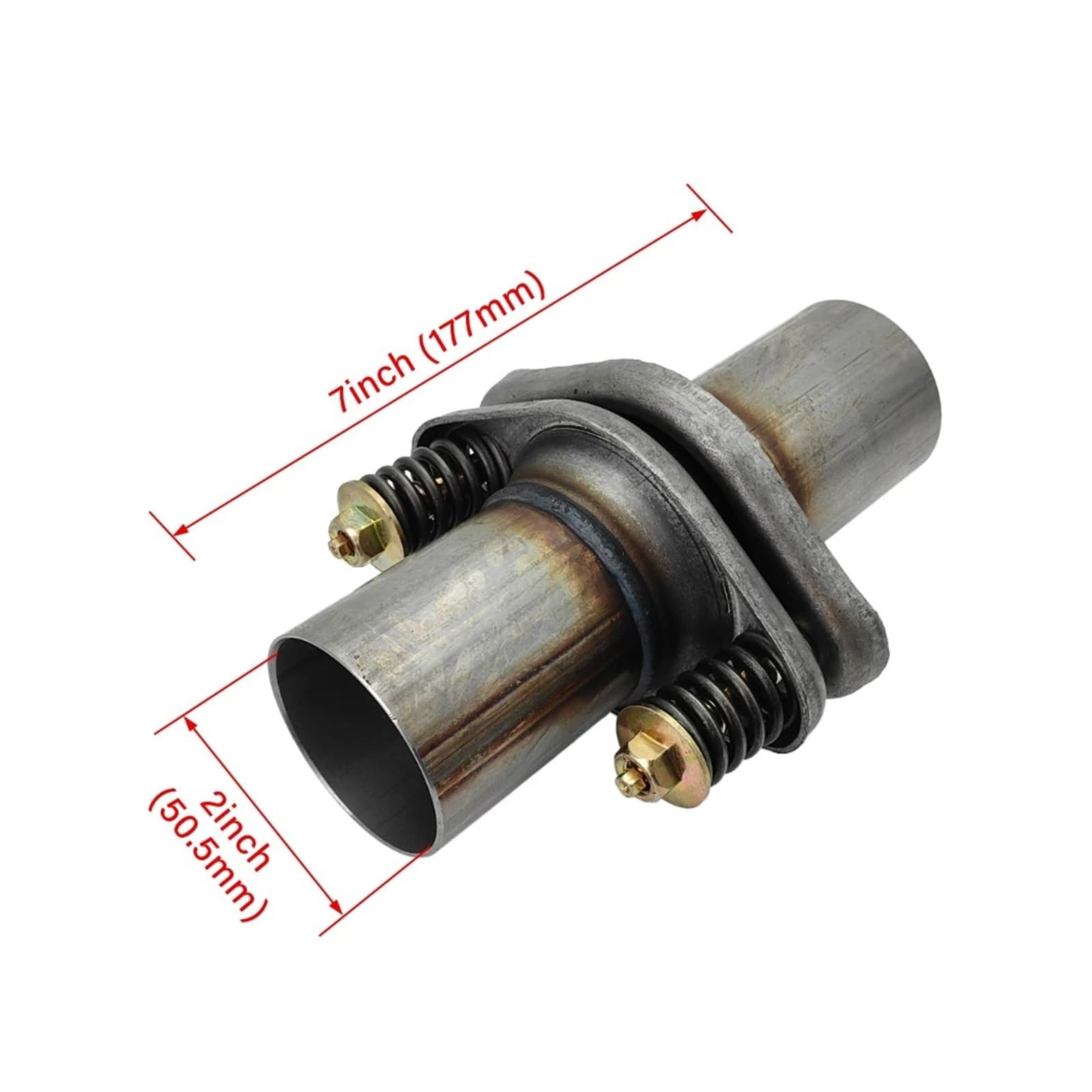 Tubo Escape Junta Esférica De Escape, Silenciador Acero Inoxidable Soldado, Brida Reparación, Herramienta Resorte, Silenciador, Junta Esférica 2" ID Silenciador