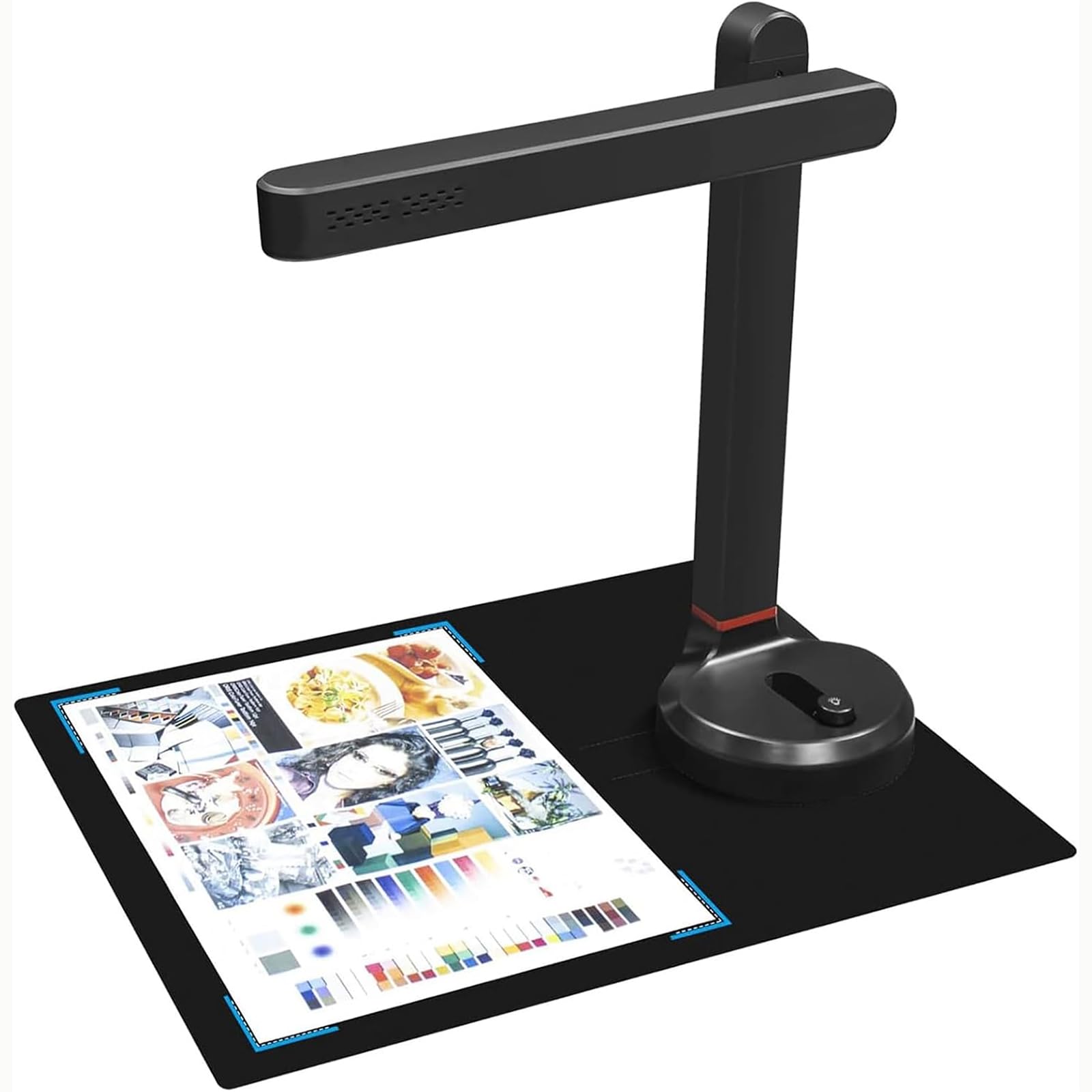 Fotocamera per Documenti, Scanner per Documenti Portatile con Funzione OCR | Design pieghevole a 90° e luce di riempimento a tre velocità, ritaglio/raddrizzamento automatico per uffici aule