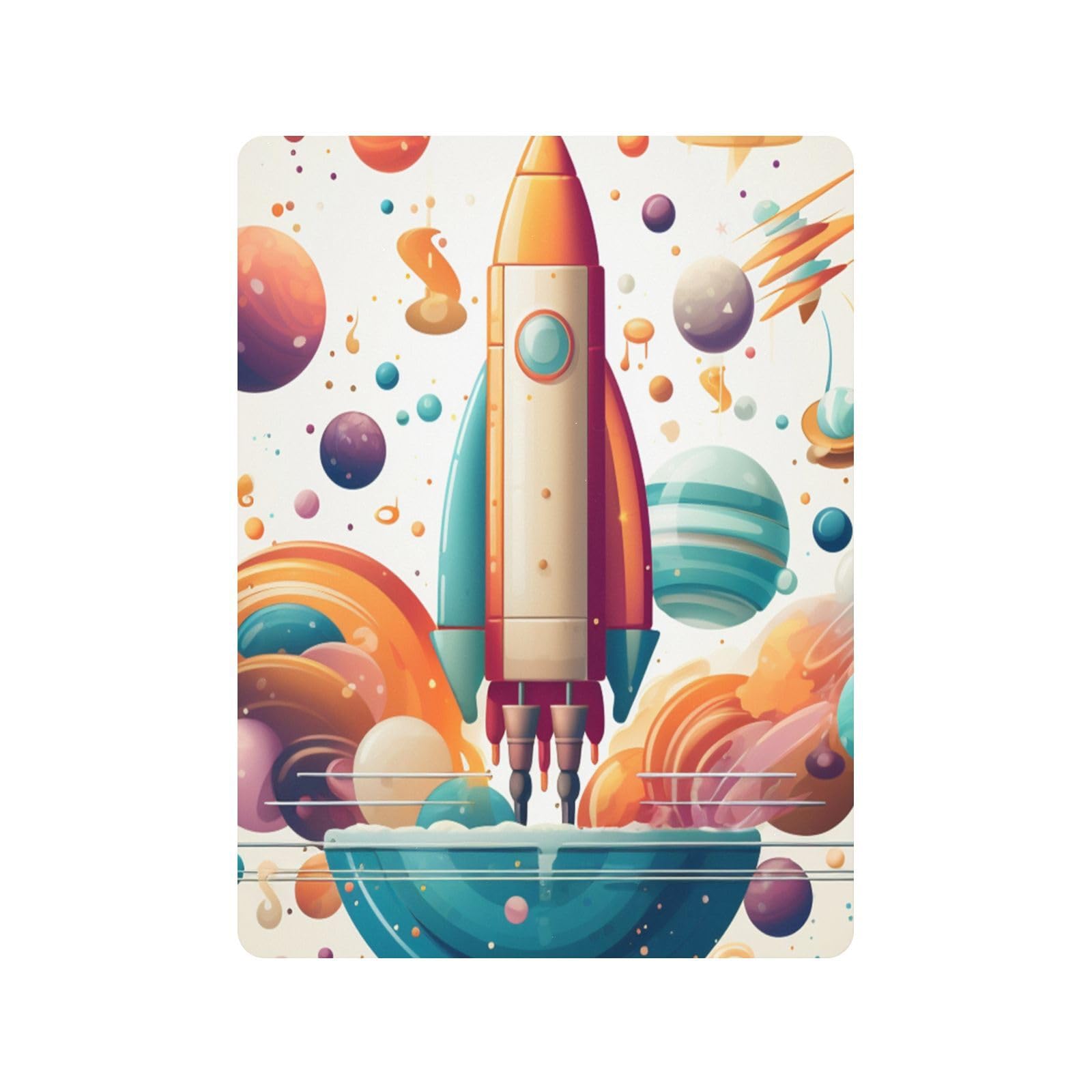 Dibujos Animados De Arte Cohete Lindas Estrellas Sábana de Cuna para Niños Pequeños,Sábanas de Algodón Suave para Bebés Aptas para Colchón Corralito