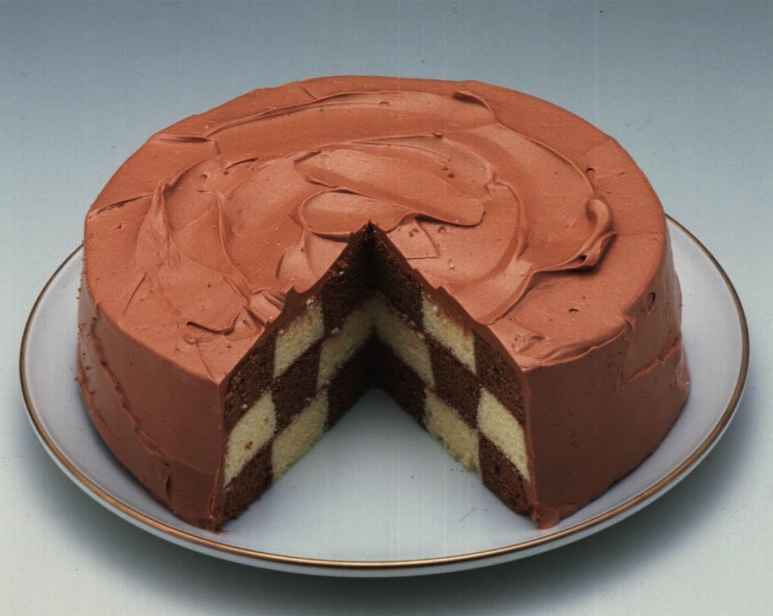 Cake Pan, Silver, White, 8.5 x 1.1 inches (216 x 27 mm), Checkerboard Cake Mold, Steel with Ring, Checkered Pattern 2350, Pack of 4