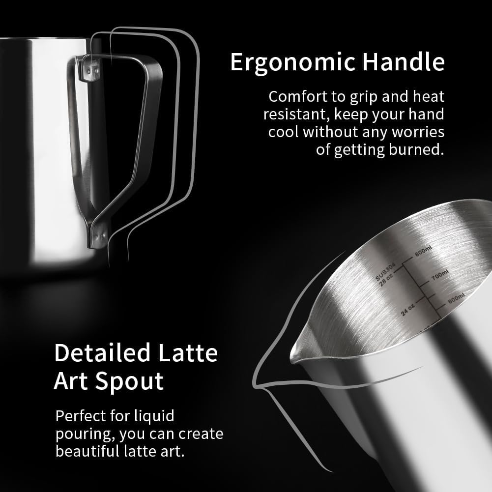 watchget 32oz/900ml Stainless Steel Milk Frothing Jug & Espresso Steamer - Image 4