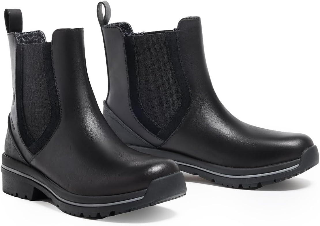 Kerrits Coachella Pull On Waterproof Barn Boot – Easy Care, Slip-On Leather Barn Work Boots, Wide Footbed, 1" Heel