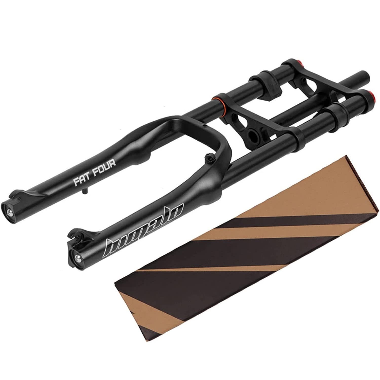 WIQUYBML Bike Fork 20 Inch Fat 4.0" Tire DH Air Suspension 1-1/8" Double Shoulder Disc Brake QR Travel 110mm Adjustable Rebound For Snow Beach XC MTB Bicycle 2880g