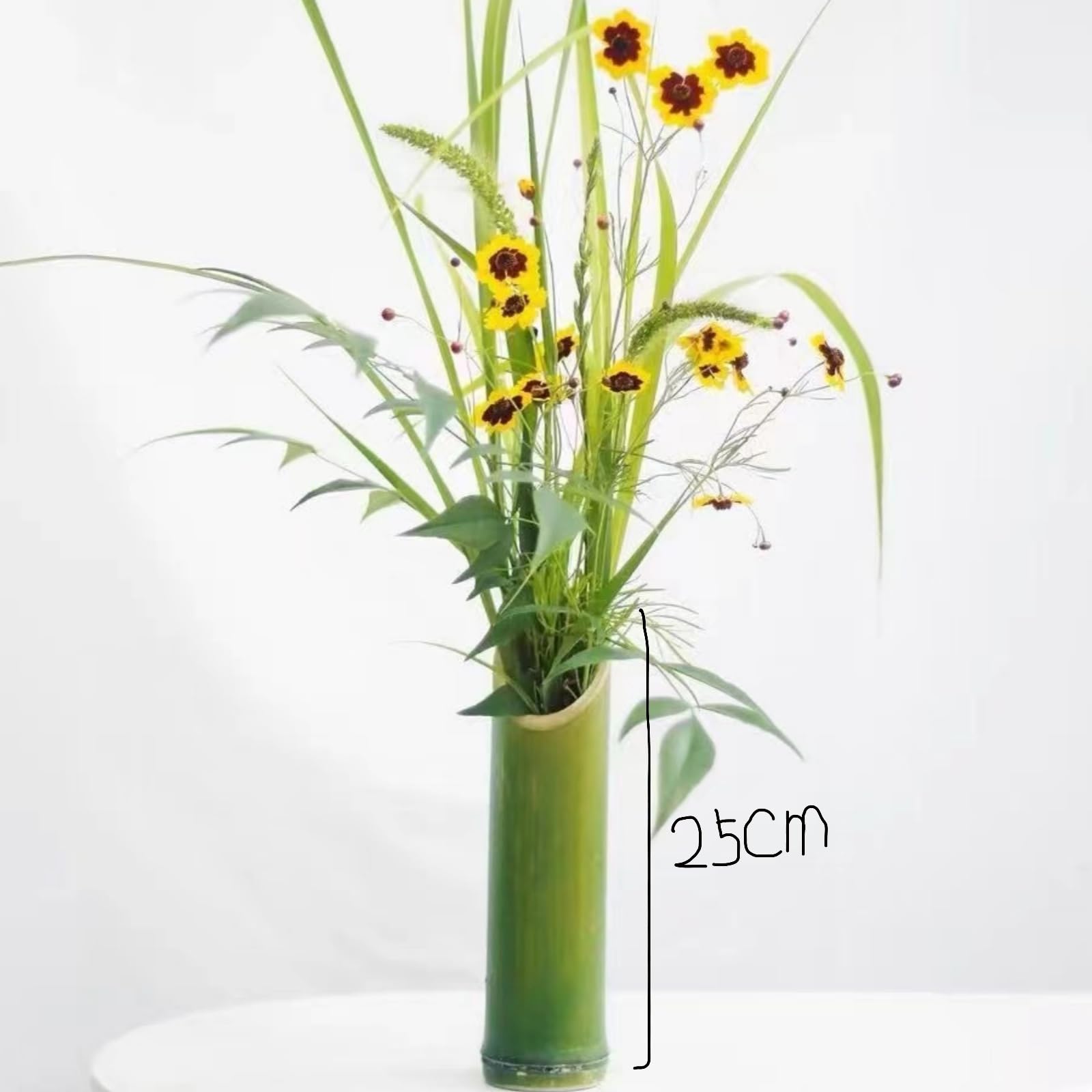 Amazon.co.jp: Warayumi 竹花瓶 竹 造花 斜めの花瓶 根の花瓶 花植物