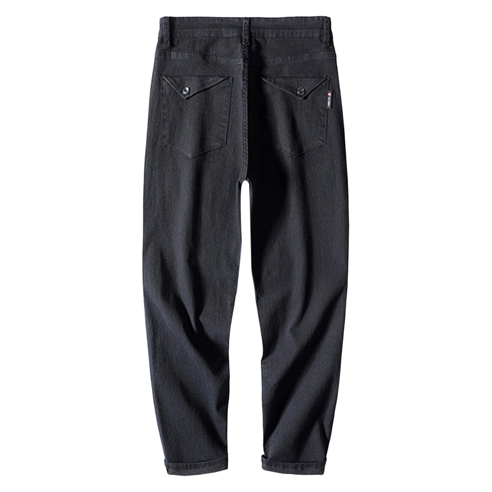 Jeans Strappati Uomo, Pantaloni Jeans Uomo Pantaloni da Allenamento Pantaloni Piegare Lavoro Denim Sfilacciato Vintage Hole Wash Men's Jeans Pantalone Jeans Estivi Jeans da Uomo Casual E Versatili
