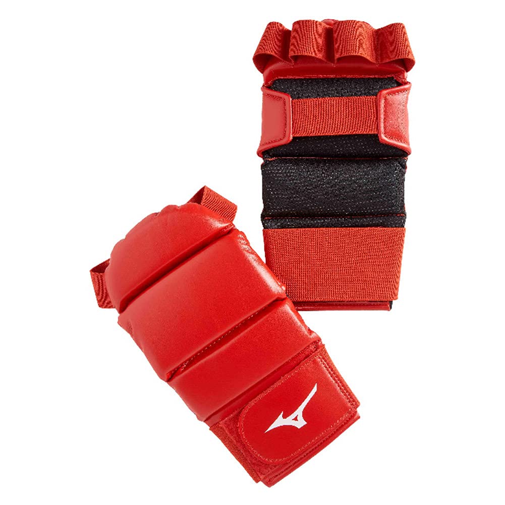 Mizuno guanti grappling jujitsu, mma, blu o rossi (Large, Rosso)