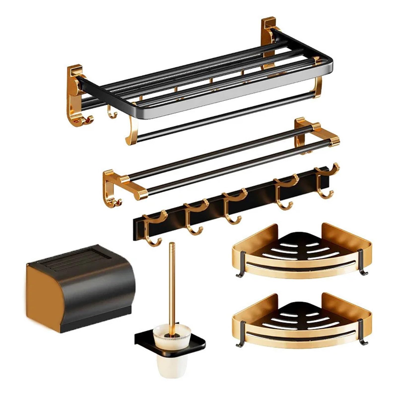 Porte-serviettes aluminium noir et doré au design élégant pour une décoration moderne