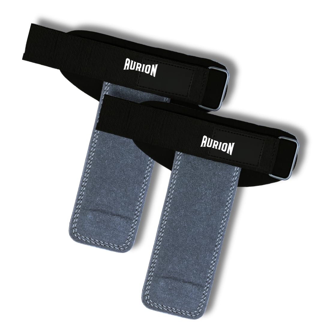 Aurion Wrist Strap for Gym- Premium Black Suede Leather Weightlifting Straps with Padded Support, Adjustable Compression Wrist Wrap for gym, Wrist Band for Gym Workout, Gym Accessories for Men & Women-image-7