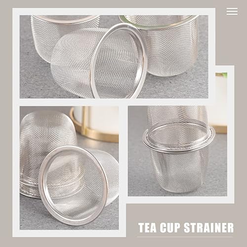 Miniatura 8 de Operitacx 10 unids Teapot Filter Liner Tea Brewer for Loose Tea Mesh Tea Filter Coffee Filters Loose Tea Steeper Metal Tea Infuser Tea Mesh Strainer