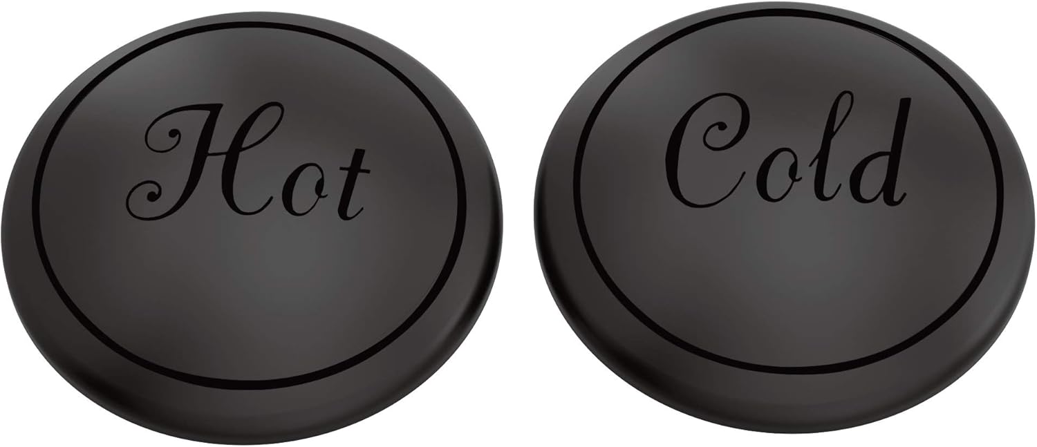 Moen 221672BL Weymouth Hot and Cold Replacement Handle Caps, Matte Black