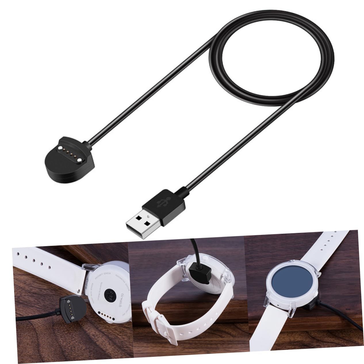 OSALADI 3pièces Chargeur Magnétique pour Montre Intelligente e Station De Charge avec Câble USB Design Compact Et Sécurisée