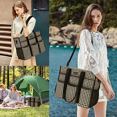 Image of IBFUN Utility Tote Bag with 24 Pockets, Large Teacher Tote for Women with Laptop Compartment, Travel Tote Bag with Zip Top