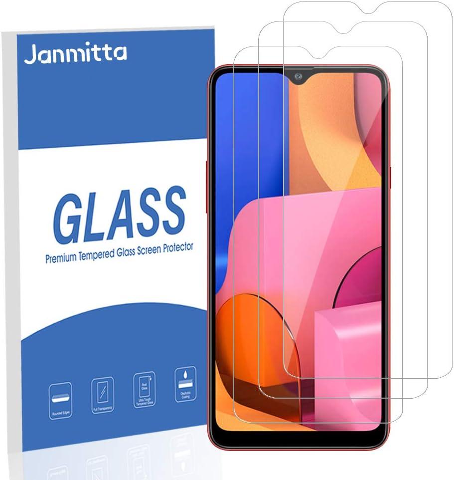 [3-Pack] Janmitta for Samsung Galaxy A20s Screen Protector, HD Protector [Anti-Scratch] [No-Bubble], Tempered Glass Film Glass for Samsung Galaxy A20s