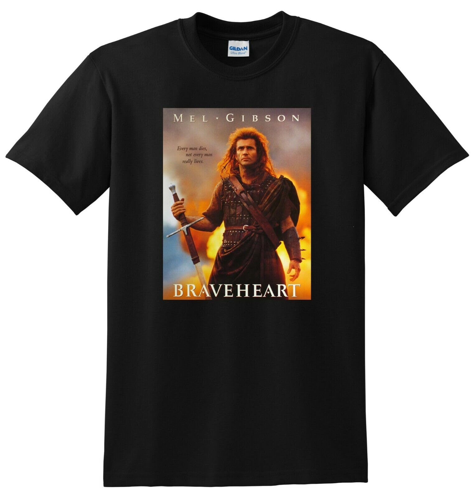 Ewewerdrera Men's Black Braveheart T Shirt 4K Bluray Dvd Cover Poster Tee Small Medium Large Xl L