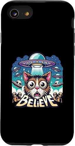 Miniatura 31 de iPhone 13 Pro Max Believe in Ufo - Alien Believer funny cat Case