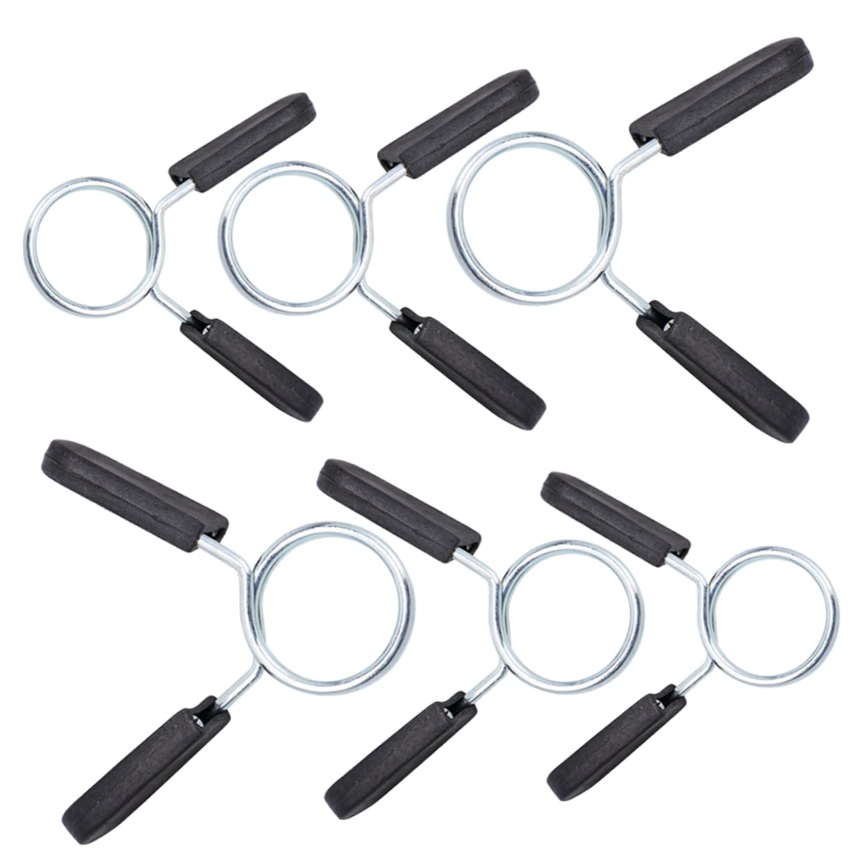 VANZACK Snap Spring Buckle Collars 6 Pack Barbell Spring Clips for Weightlifting Gym Powerlifting