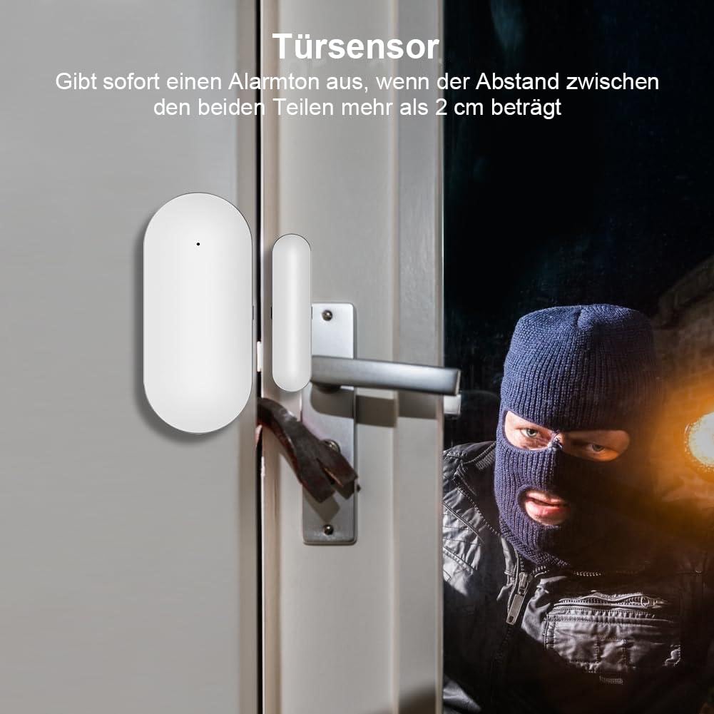 XNY 4G Alarmanlage Haus, WLAN Drahtloses Alarmanlage Wohnung mit APP-Benachrichtigung, 24 Stück(5 Bewegungsmelder, 10 Fenster Tür Sensoren, Fernbedienungen, Alarmsirene), Funktioniert mit Alexa