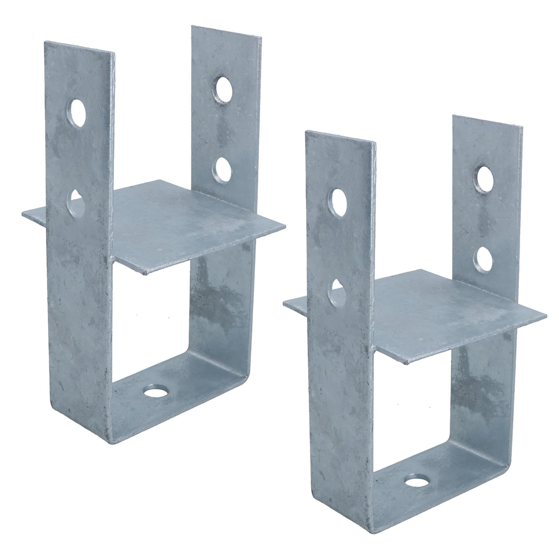 Concrete in Wooden Post U Support Base Bracket 100 x 100mm Decking 2PK