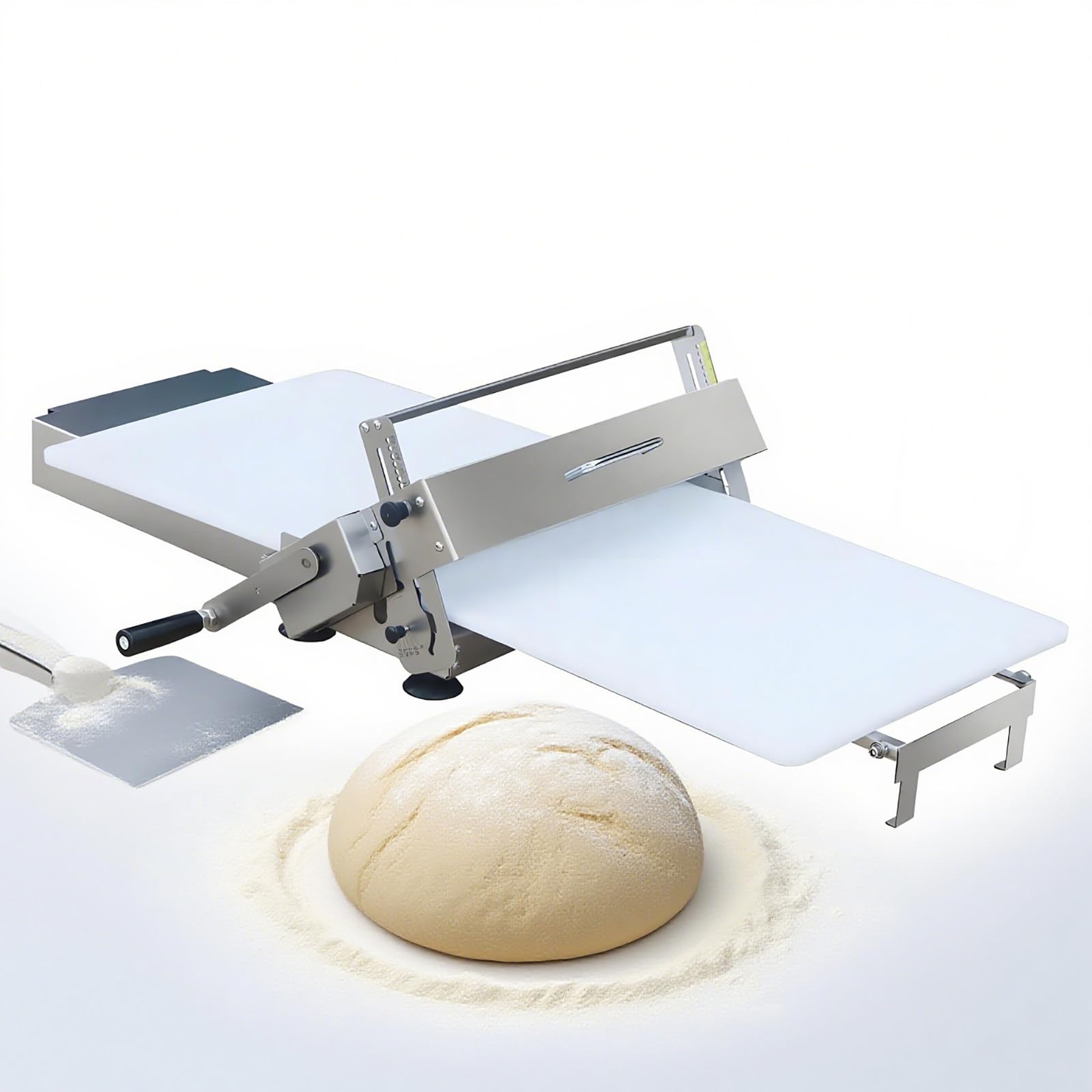 Laminoir à pâte Professionnel, laminoir à pâtisserie, épaisseur réglable, laminoir de comptoir Pliable en Acier Inoxydable, pour Croissants, Boulangerie et fondants B