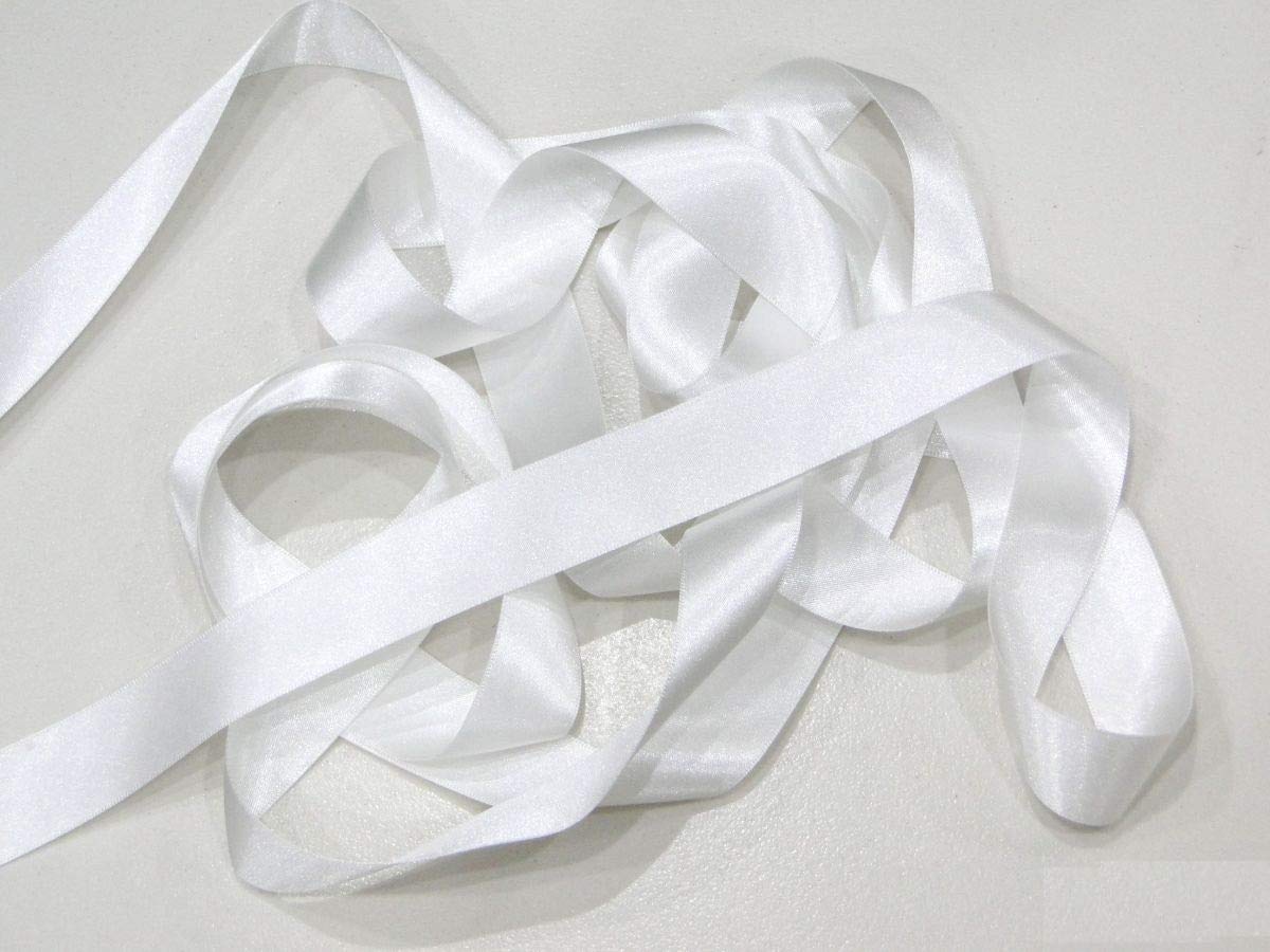 Berisfords White 25Mm Satin Ribbon Double Sided 3501 (1 Meter)
