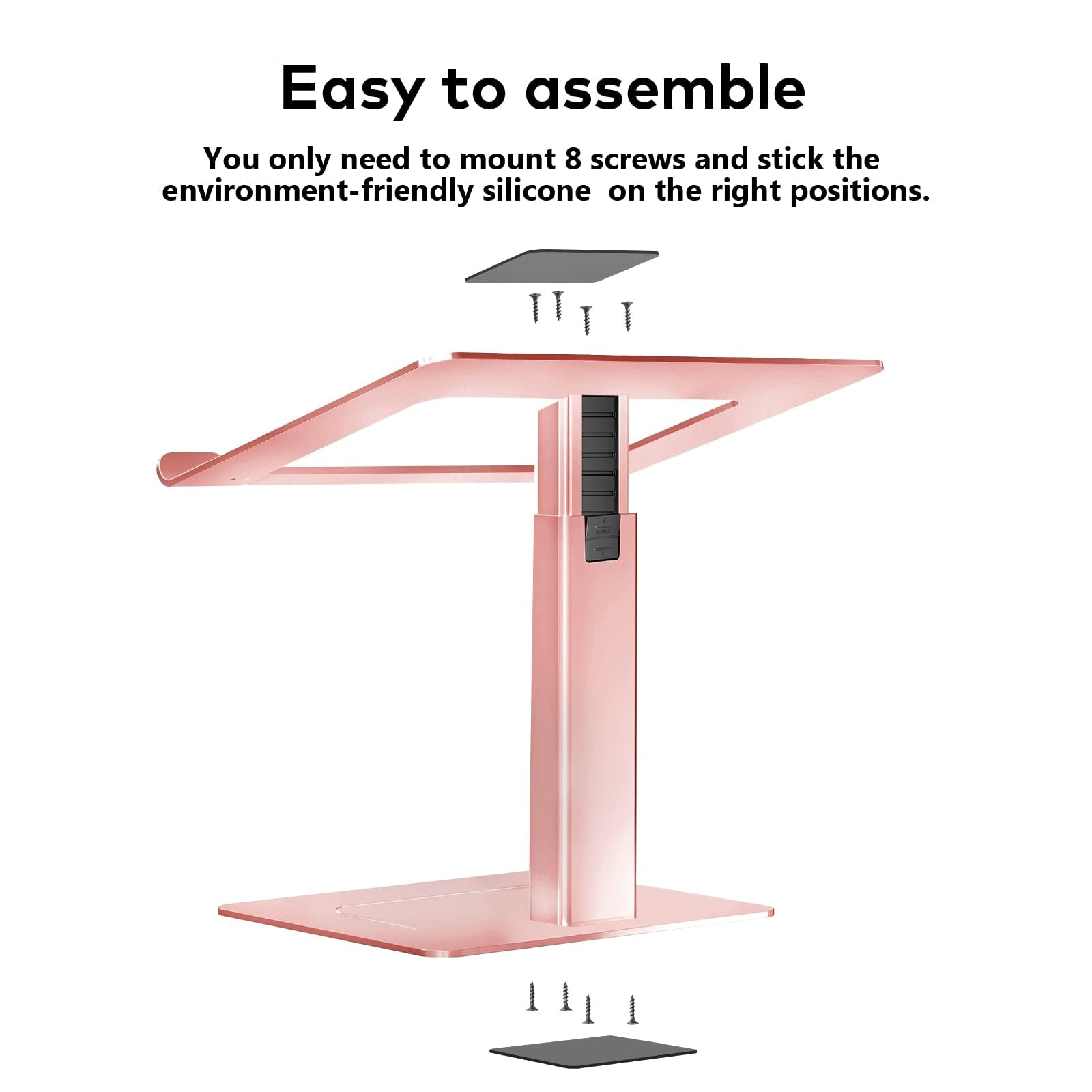 Soporte ergonómico para computadora portátil, sentado y de pie, para laptop, MacBook de 11 a 17 pulgadas, soporte para portátil DJ de altura ajustable de 7 a 15 pulgadas, aluminio