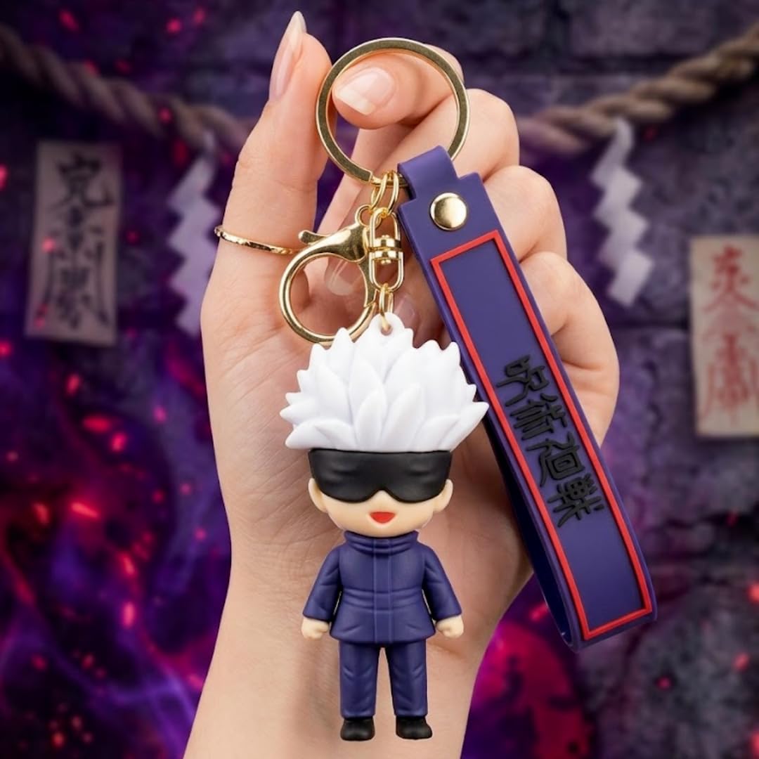 Jujutsu Kaisen Satoru Gojo 3D Chibi Keychain | Cute Anime Figure Keyring & Bag Charm with Lanyard-image-14
