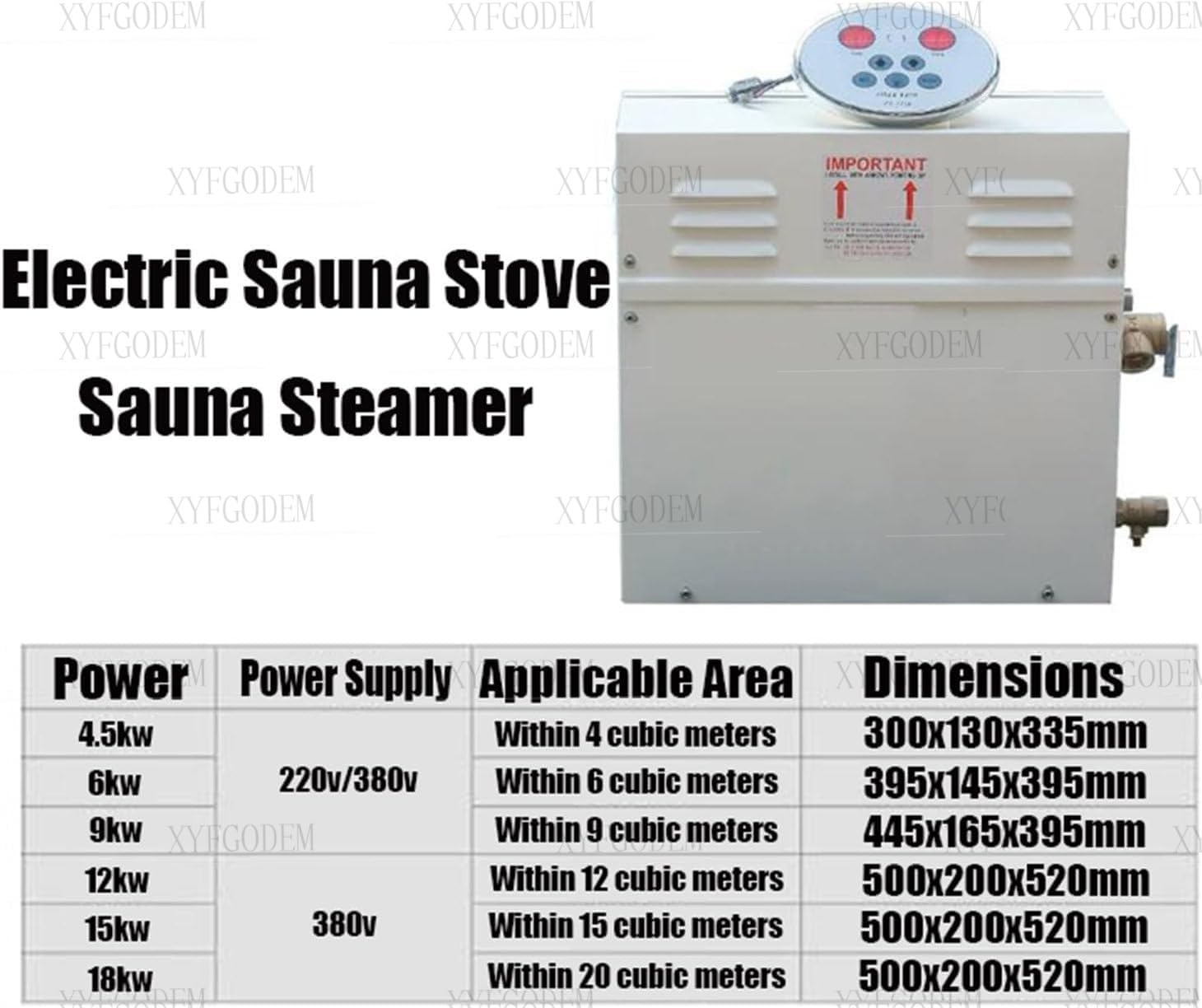 Generador de Vapor Eléctrico para Ducha y Sauna - Calentador Acero Inoxidable 304 con Control Digital Múltiples Protecciones