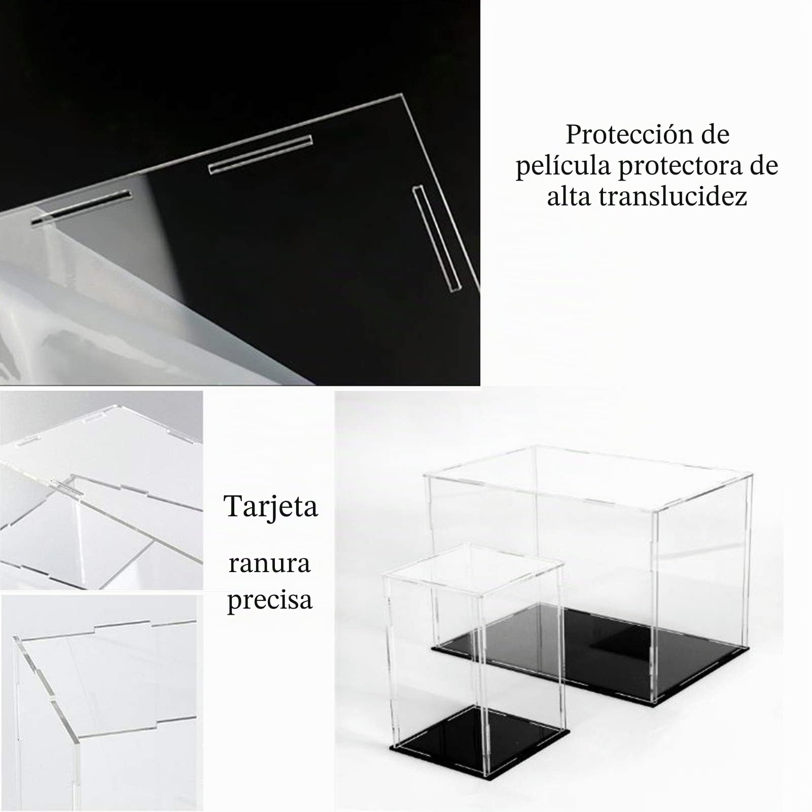 Vitrina de Cubo de acrílico Transparente, Personalizable en Varios tamaños(40x40x40CM)